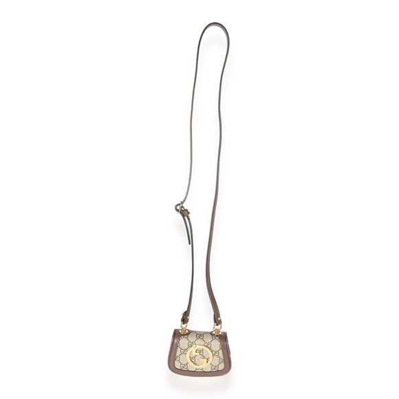 Gucci Brown Leather & GG Supreme Blondie Card Case Wallet - Picture 3 of 7